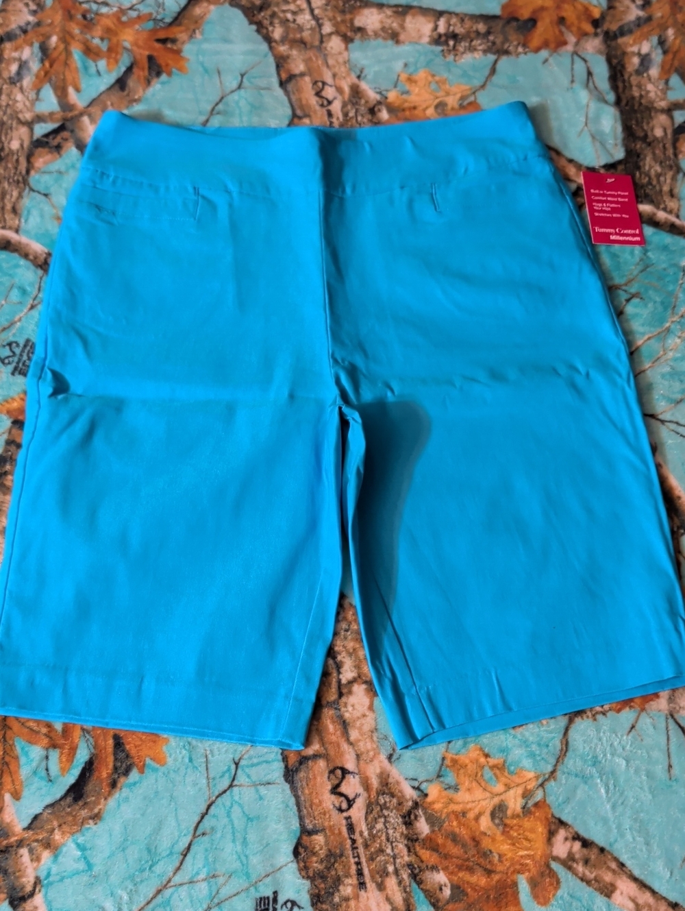 Kim Rogers Bright Turquoise Stretch Bike Shorts